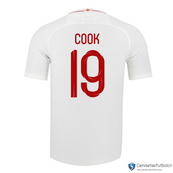 Camiseta Seleccion Inglaterra Primera equipo Cook 2018 Blanco